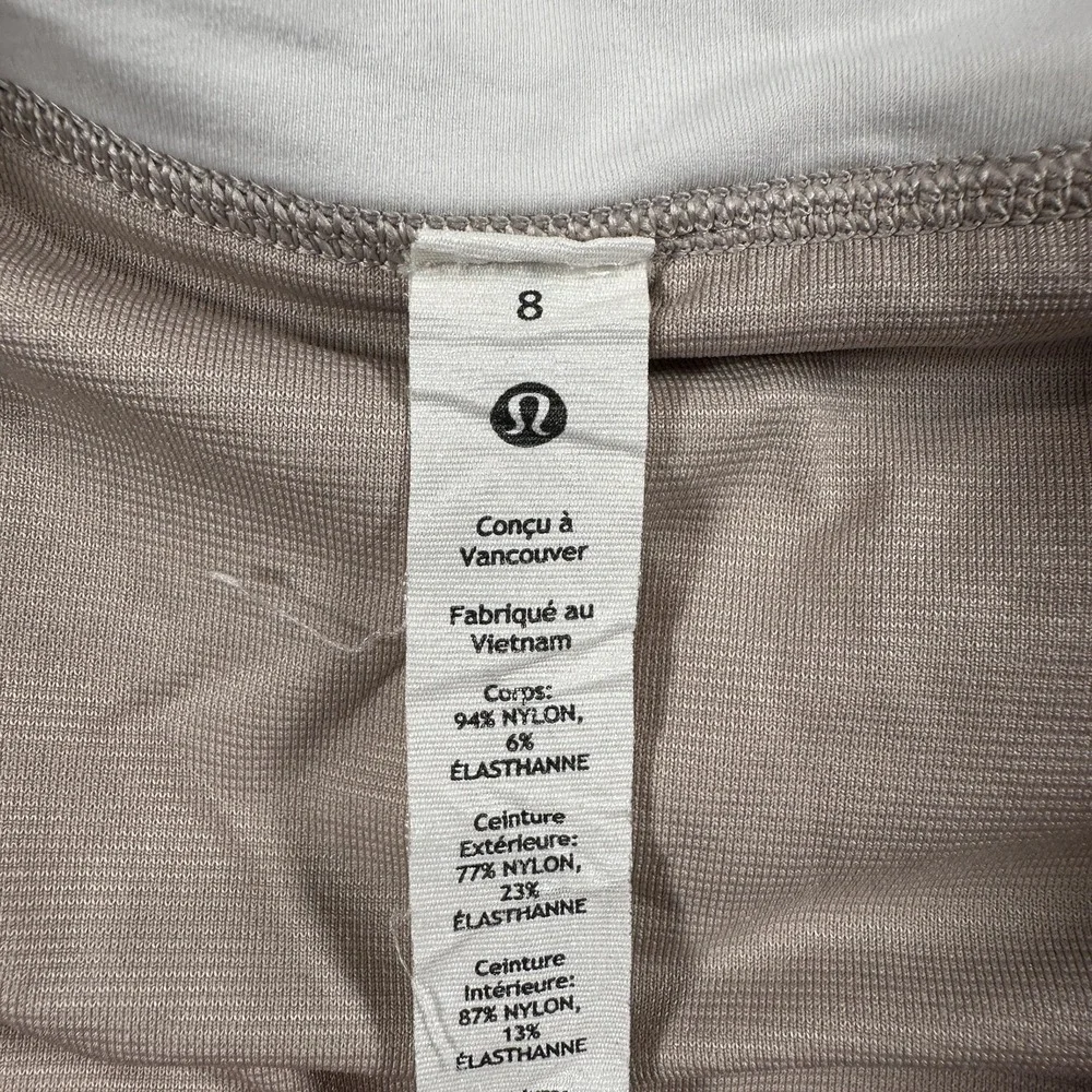 Lululemon Shorts Womens 8 White 2.5 Inseam Running Lined Zip Pocket Athletic